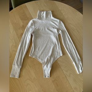 Oatmeal Cream Turtleneck Bodysuit